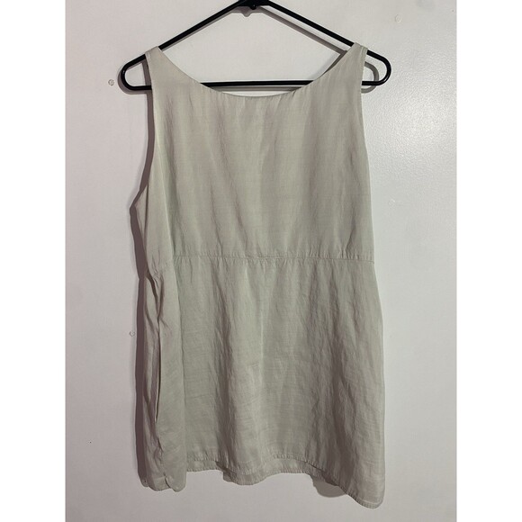 Eileen Fisher Tank Top M Cream Silk Minimalist Babydoll Travel Classic Office - Picture 2 of 15